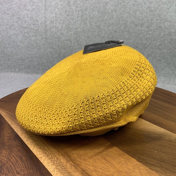 Bruno Capelo Vented Newsboy Cabbie Hat Cap Sz L/XL Yellow Gold Golf Ivy League - Picture 1 of 14